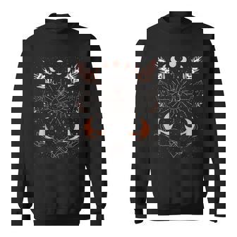 Witch Aesthetic Moon Phases Cosmic Stars Crystals & Snakes Sweatshirt - Monsterry