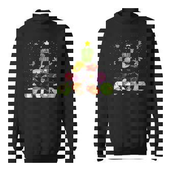 Xmas Vegetable Tree Vegetarian Veggy Christmas Vegetables Sweatshirt - Monsterry