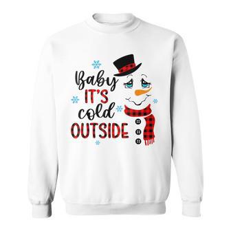 Baby It's Cold Outside Snowman Snow Christmas Pyjamas Sweatshirt - Monsterry
