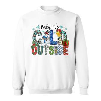 Baby It's Cold Outside Snowman Western Christmas Pajamas Sweatshirt - Monsterry