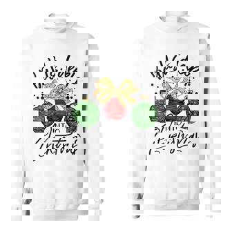 Balls Deep Into Christmas Holiday Pajamas Red Green Plaid Sweatshirt - Monsterry
