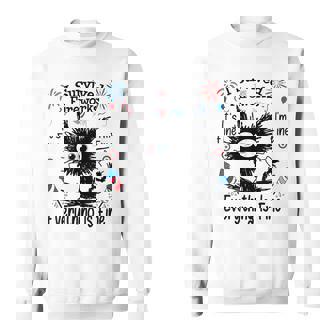 Cat I Survived Fireworks Its Fine I'm Fine 4th Of July Sweatshirt - Monsterry