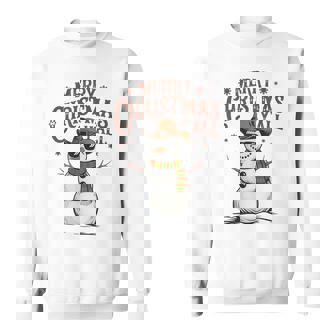 Country Christmas Retro Cowboy Snowman Merry Christmas Sweatshirt - Monsterry