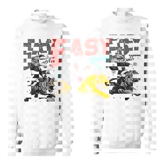 Easy Santa Riding Tiger Vintage Christmas Santa Claus Xmas Sweatshirt - Monsterry