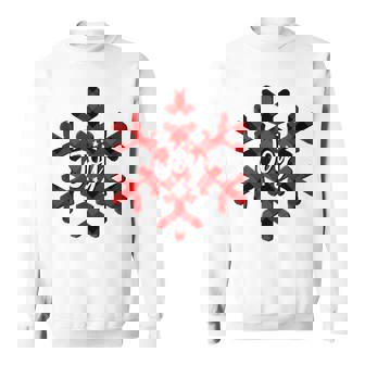 Joy Buffalo Plaid Snowflake Tank Top Sweatshirt - Monsterry