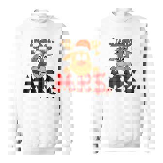 Mrs Reindeer Family Group Christmas Buffalo Red Plaid Sweatshirt - Monsterry