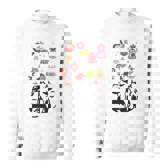 Retro Cat Vintage Mid Century Modern Cat Christmas Ornaments Sweatshirt - Monsterry