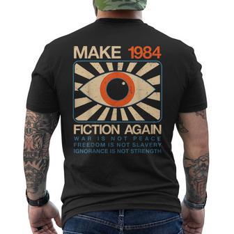 Make 1984 Fiction Again Dystopian Men's T-shirt Back Print - Thegiftio UK