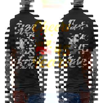 45th Wedding Anniversary Champagne Toast Marriage Couple Men's Back Print T-Shirt - Monsterry