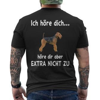 Airedale Terrier Hund Airedale Terrier S T-Shirt mit Rückendruck - Geschenkecke