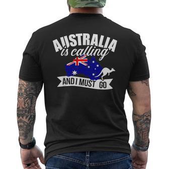 With Australien Ruft Und Ich Muss Gehen T-Shirt mit Rückendruck - Geschenkecke