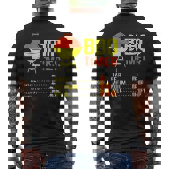 BBQ Timer Barbecue Beer Chart Grill Cooking Time Men's Back Print T-Shirt - Monsterry