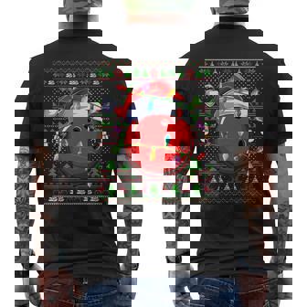 Bowling Ball Lover Matching Santa Ugly Bowling Christmas Premium Men's Back Print T-Shirt - Monsterry