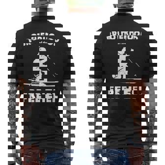 Brotherhood Of The Free Heel Telemark Skiing Men's Back Print T-Shirt - Monsterry