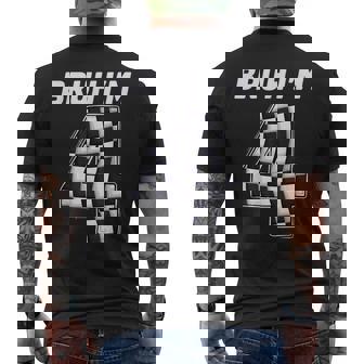 Bruh I'm 4 Year Old Boy Two Car Racing 4Th Birthday Race Car Men's T-shirt Back Print - Monsterry