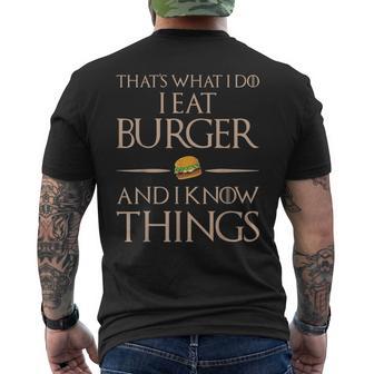 Burger Das Ist Was Ich Esse Und Weiß Dinge T-Shirt mit Rückendruck - Geschenkecke