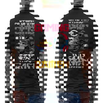 Can't Hear You I'm Gaming And Eating Ramen Noodles Gamer Men's T-shirt Back Print - Thegiftio