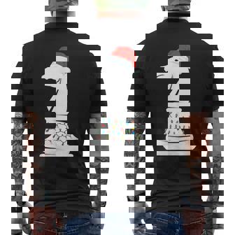 Christmas Chess Horse Holiday Men's Back Print T-Shirt - Monsterry