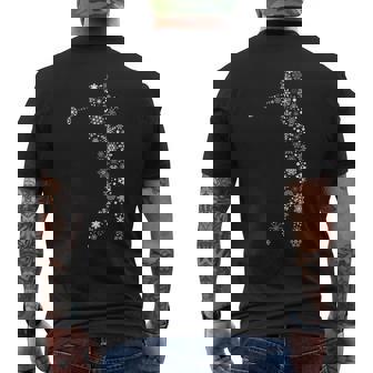 Christmas Golfer Golf Player Golfing Snowflake Men's Back Print T-Shirt - Monsterry