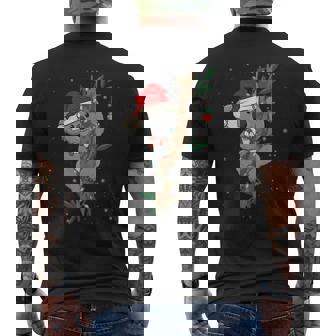 Christmas Koala Santa Sleigh Teacher Men's Back Print T-Shirt - Monsterry