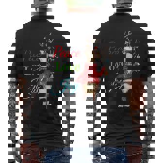 Christmas Peace Joy Love Reindeer Ornaments Bell Premium Men's Back Print T-Shirt - Monsterry