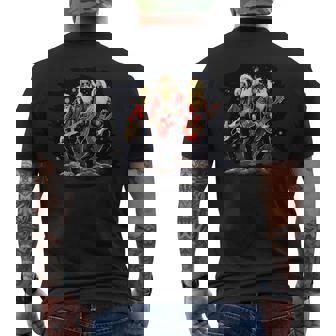 Christmas Rock Band For Guitarist And Santa Costume Lovers Premium Men's Back Print T-Shirt - Monsterry