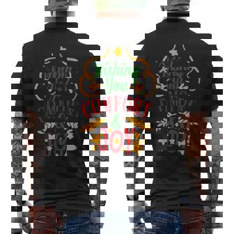 Christmas Shirt Holiday Wishing You Comfort And Joy Mom Kids Men's Back Print T-Shirt - Monsterry