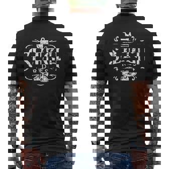 Christmas Vintage Sleigh Rides Farmhouse Sign Men's Back Print T-Shirt - Monsterry