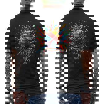 Colorful Basketball Tie-Dye Men's T-shirt Back Print - Thegiftio