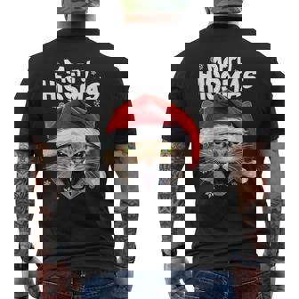 Cool Christmas Cat T Shirt 'Merry HISSmas' For Cat Lovers Men's Back Print T-Shirt - Monsterry