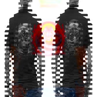 Cool Snake Face With Fire And Flames For Animals Lovers Men's Back Print T-Shirt - Monsterry