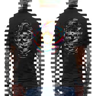 Cosmic Dance Eclipse Celestial Shadows Men's Back Print T-Shirt - Monsterry