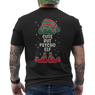 Cute But Psycho Elf Lustiges Elfenoutfit Für Elfenfans T-Shirt mit Rückendruck - Geschenkecke