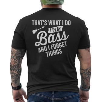 Damen Das Ist Was Ich Tue Ich Spiele Bass Undergesse Dinge Mit-Ausschnitt T-Shirt mit Rückendruck - Geschenkecke