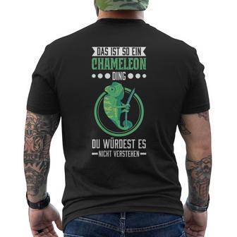 Damen Das Ist So Ein Chameleon Ding Chamäleon Mit-Ausschnitt T-Shirt mit Rückendruck - Geschenkecke