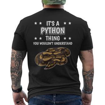 Damen Ist So Ein Python Ding Lustiger Spruch Pythons Mit-Ausschnitt T-Shirt mit Rückendruck - Geschenkecke