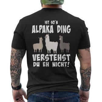 Damen Ist So N Alpaka Ding Alpaka Und Lamas Mit-Ausschnitt T-Shirt mit Rückendruck - Geschenkecke