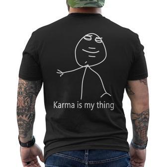 Damen Karma Ist Mein Ding Mit-Ausschnitt T-Shirt mit Rückendruck - Geschenkecke