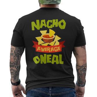 Damen Nacho Average Oneal Birthday Personalisierter Nachname Mit-Ausschnitt T-Shirt mit Rückendruck - Geschenkecke