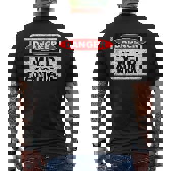 Danger Wild Animal Sign T Shirt Men's Back Print T-Shirt - Monsterry