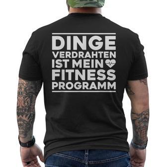 Dingeerdrahtten Ist Mein Fitnessprogramm Elektroniker German T-Shirt mit Rückendruck - Geschenkecke