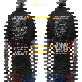 My Doctor Says I'm Morbidly A Beast Hard Skeleton Meme Men's T-shirt Back Print - Thegiftio UK