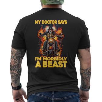 My Doctor Says I'm Morbidly A Beast Men's T-shirt Back Print - Thegiftio UK