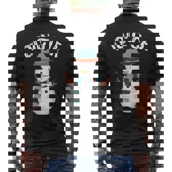 Doctor Snowman Family Group Matching Xmas Christmas Men's Back Print T-Shirt - Monsterry