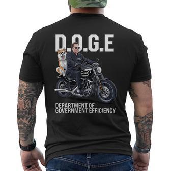 Doge Department Of Government Efficiency Shiba Inu Dog Biker Men's T-shirt Back Print - Thegiftio UK