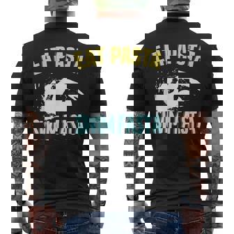Eat Pasta Swim Fasta Swimming Swim Swimmer Men's Back Print T-Shirt - Monsterry