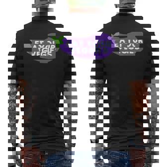 Eat Your Veggies Health & Wellness Premium Men's Back Print T-Shirt - Monsterry