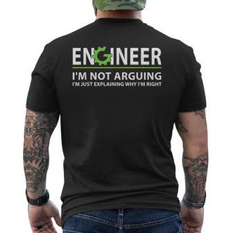 Engineer I'm Not Arguing Engineering Quote Engineers T-Shirt mit Rückendruck - Geschenkecke