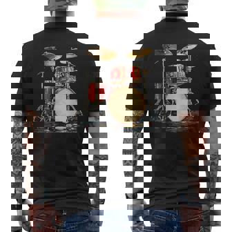 Ensemble De Batterie Motif Instrument De Musique T-shirt imprimé au dos - Cadeauxyz