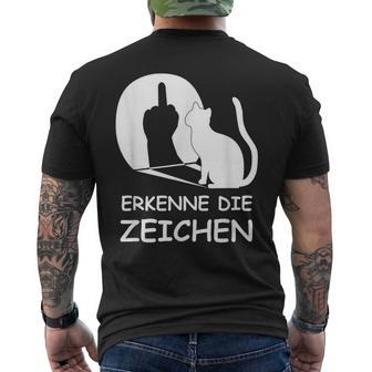 Erkenne Die Zeichen Wkekatze Schattenspiel Cats T-Shirt mit Rückendruck - Geschenkecke